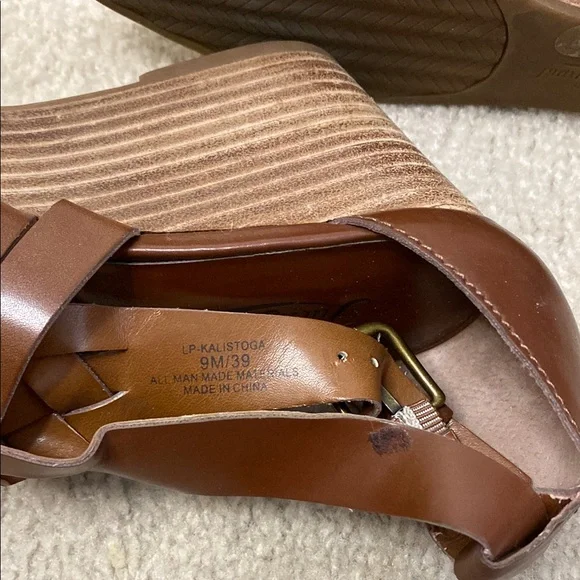 Lucky Brand Brown Strappy Wedge Sandals - Picture 3 of 6